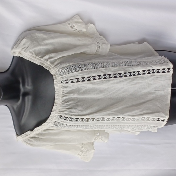 Francesca's Collections Tops Mi Ami Off Shoulder Croquet Short Sleeve Top L - Picture 1 of 7